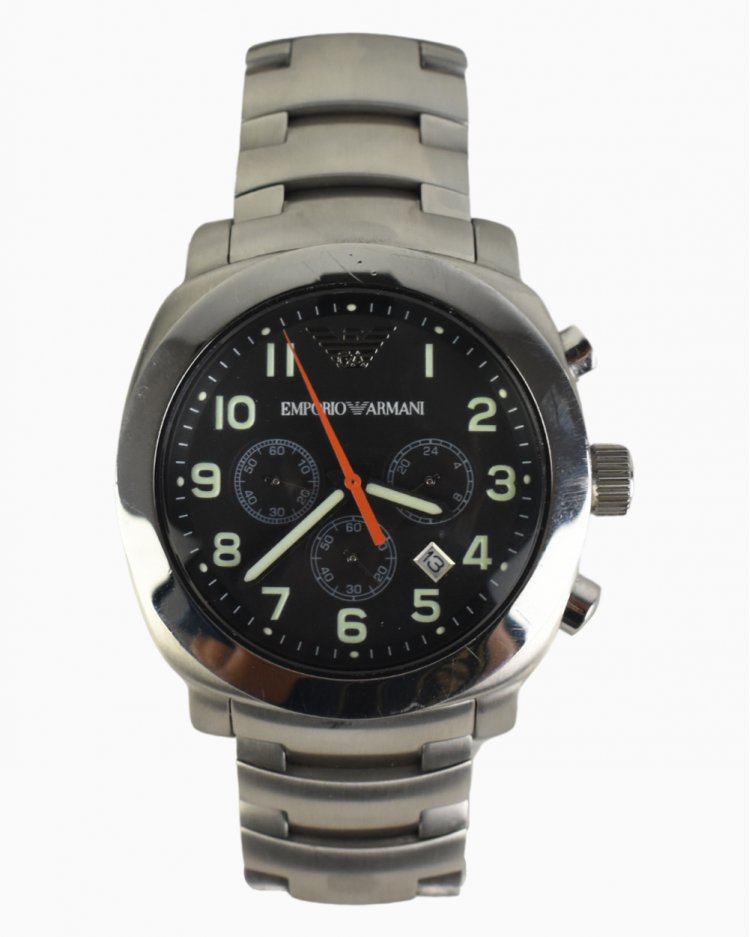 ARMANI時計 Relógio masculino Emporio Armani cronógrafo com mostrador preto e